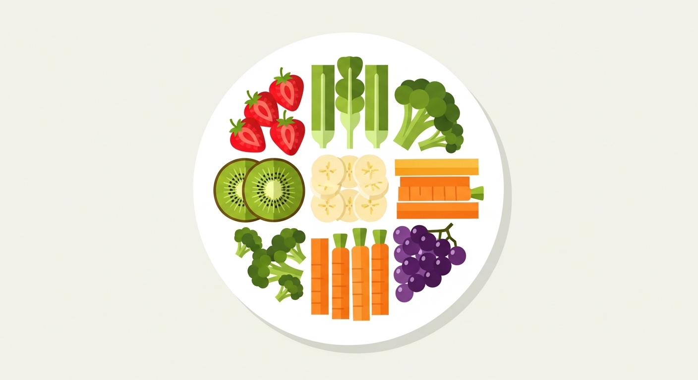 Healthy food on a plate representing daily calorie needs